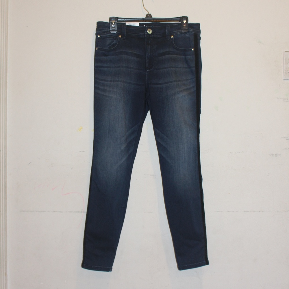 INC Petite Velvet Racing Stripe Je Indigo 12p